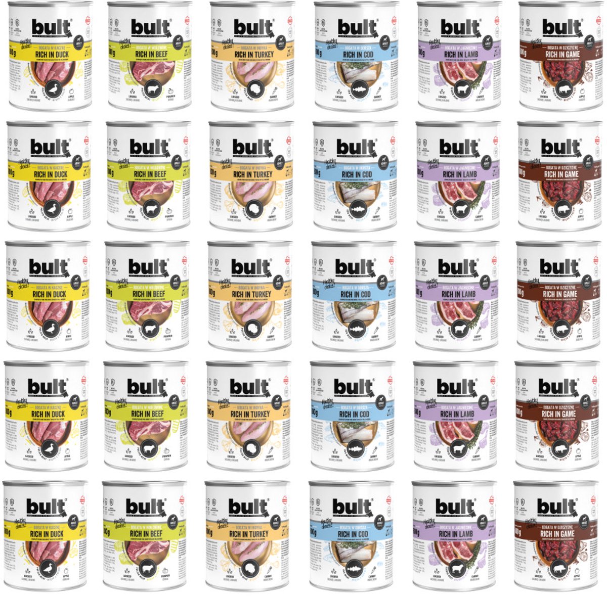 Bult Bult Mix - Honden Natvoer - 6 Smaken - 30x800g - Graanvrij