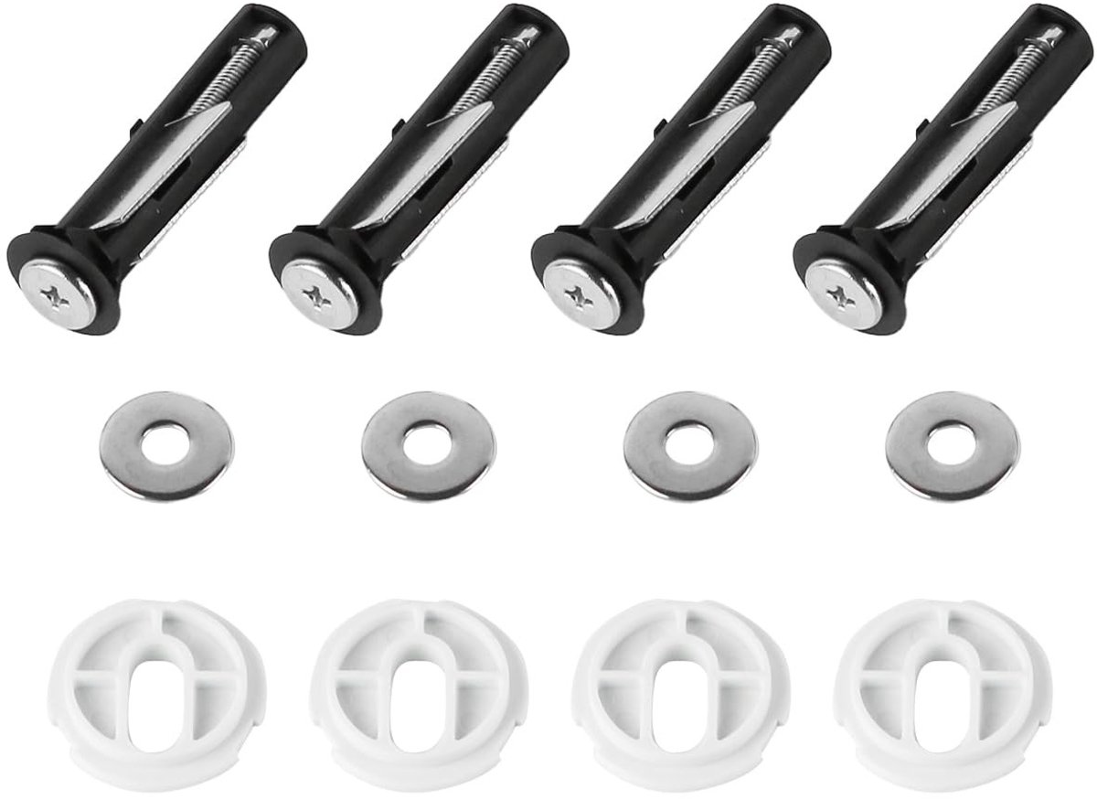 VLEMICO- Toiletzitting Bevestigingsset 4 Stuks - Roestvrij Staal 304 - Eenvoudige Installatie - Geschikt voor Standaard Toiletzittingen - Afmetingen 5,5 x 1,2 cm - Toiletbevestiging