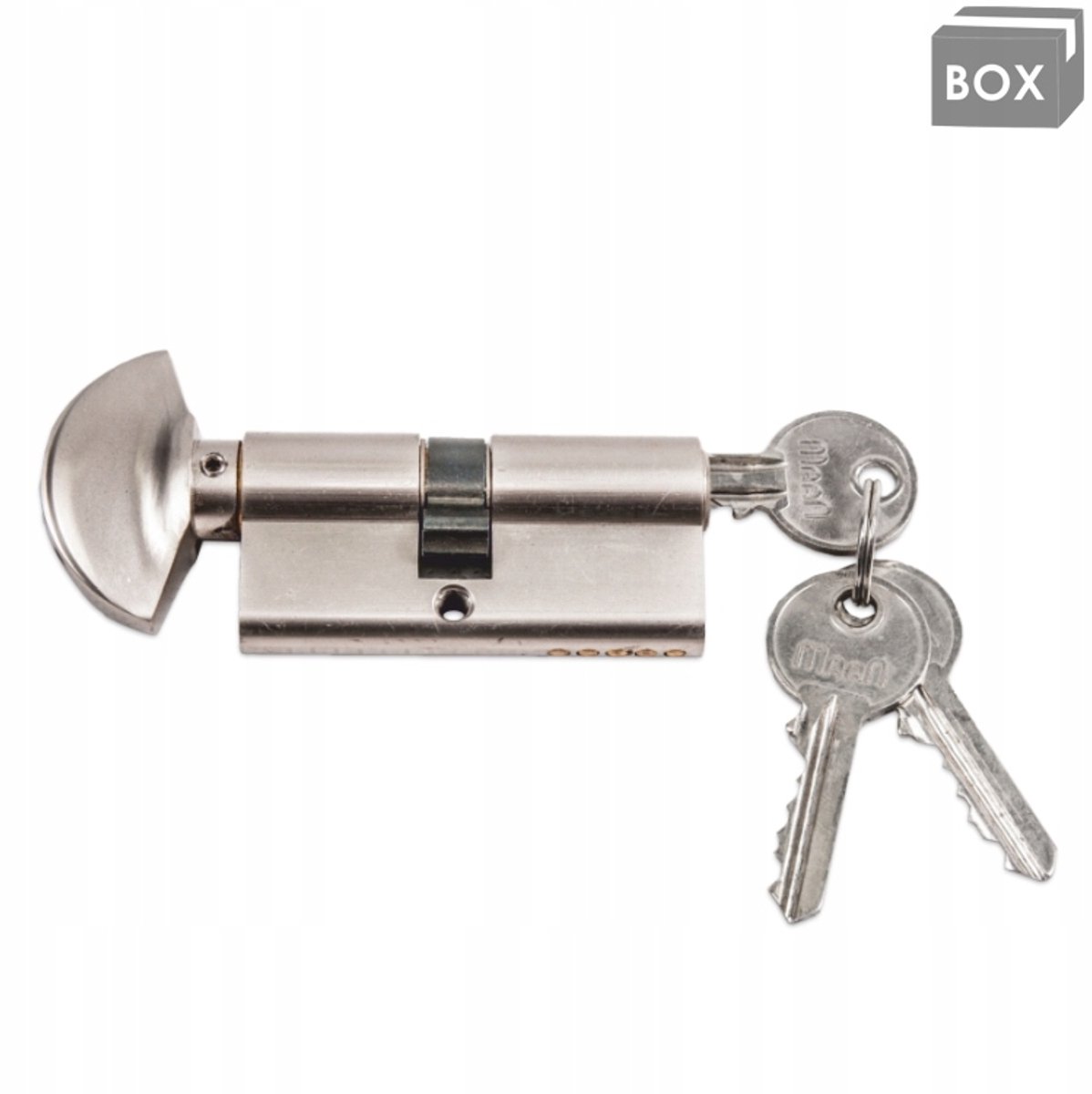 Cilinderslot met knop 35x30 mm, satijn