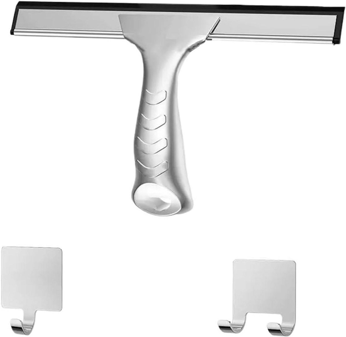 Douchedeur Wisser - Raam Schraper - Badkamer Schoonmaken - Ergonomisch Ontwerp - 25 cm - Zilver