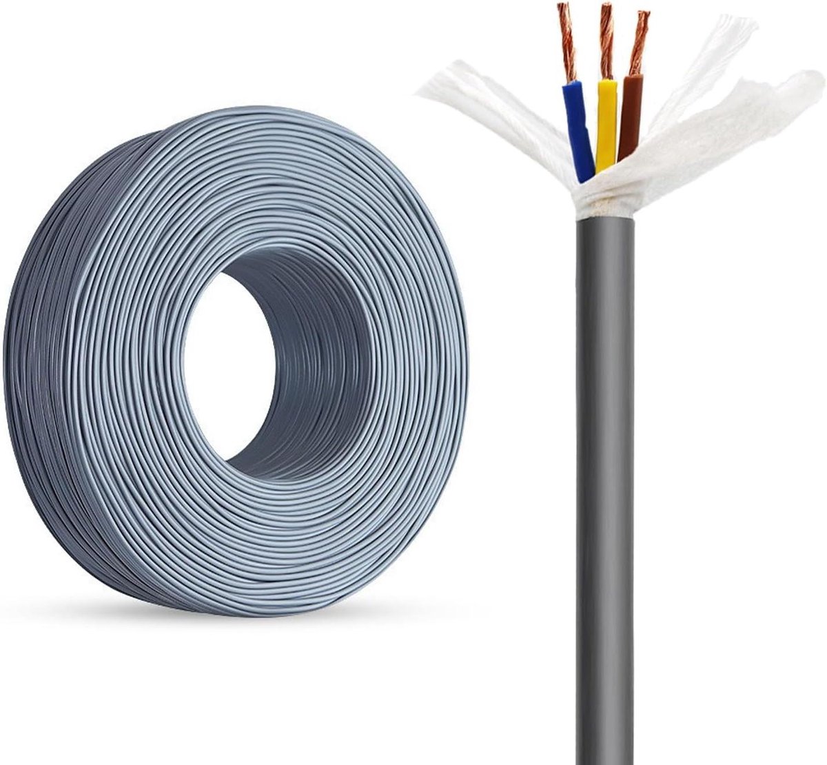 Sleepkettingkabel - Flexibele stroomkabel - Machinebeweging - Hoogwaardige koperen geleiders - 7x 1.50mm² 25ft - Zwart