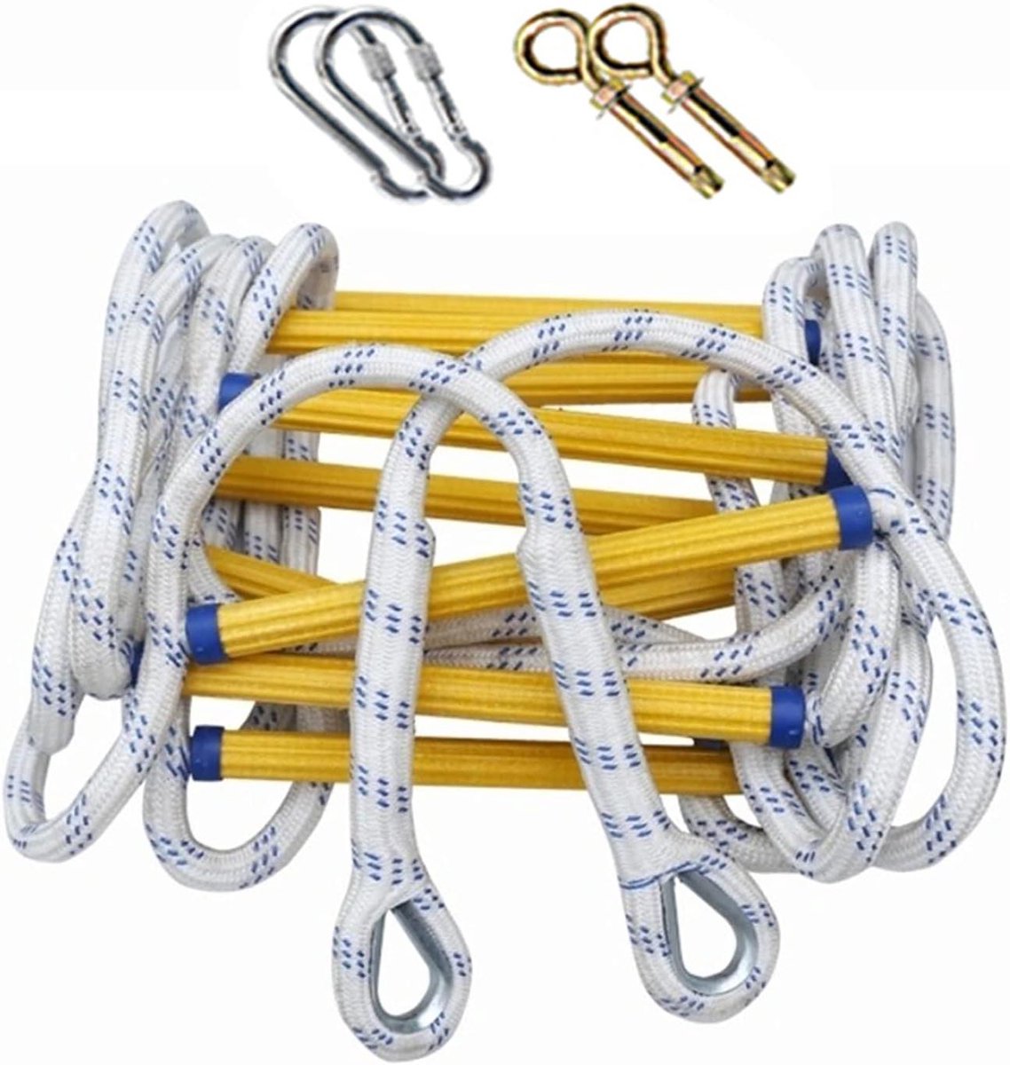 Touw Ladder - Veiligheid Ladder - Snelle Ontsnapping - Antislip Treden - 7 Meter - Geel