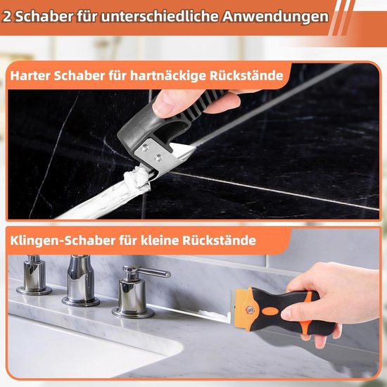 Siliconenverwijderaar Set - Voegentrekker Krabber - Naden Afwerken - 6 Delig Compleet - Diverse Profielen - Bruin Zwart — afbeelding 5