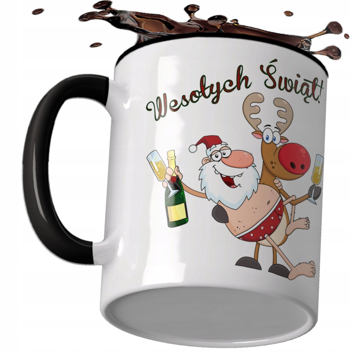 Kerstmok met Sinterklaas en Rendier - 330ml - Vaatwasmachinebestendig