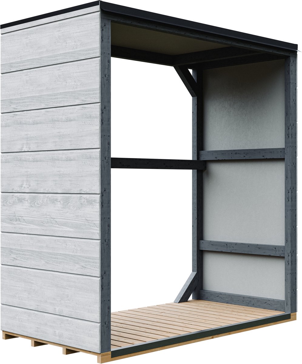 Timbela M980-1-TUNDRA CAVERN - LP SmartSide Buitenopslag voor brandhout - 1,14 m² - 75x153xH159 cm - Houtopslag met verf