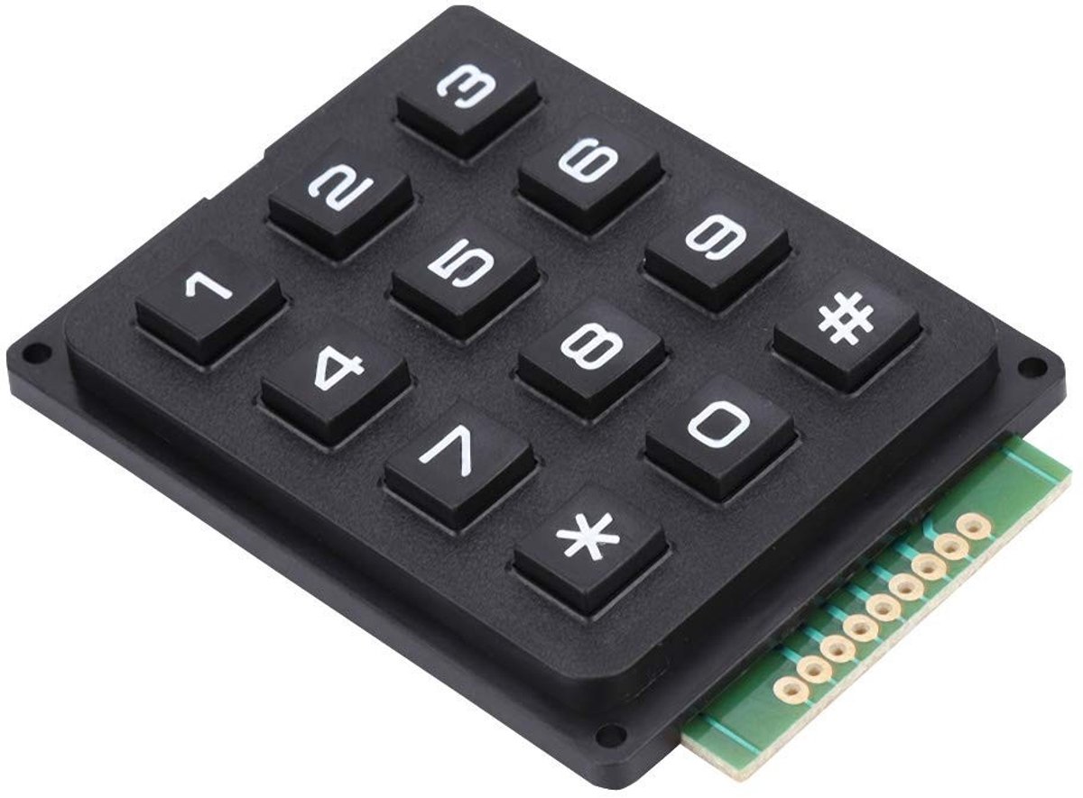 Dailygoods - 3 x 4 toetsenbord - membraan toetsenbord module - 12 toetsen drukknoppen - compact formaat - hoogwaardige technologie - gebruiksvriendelijk