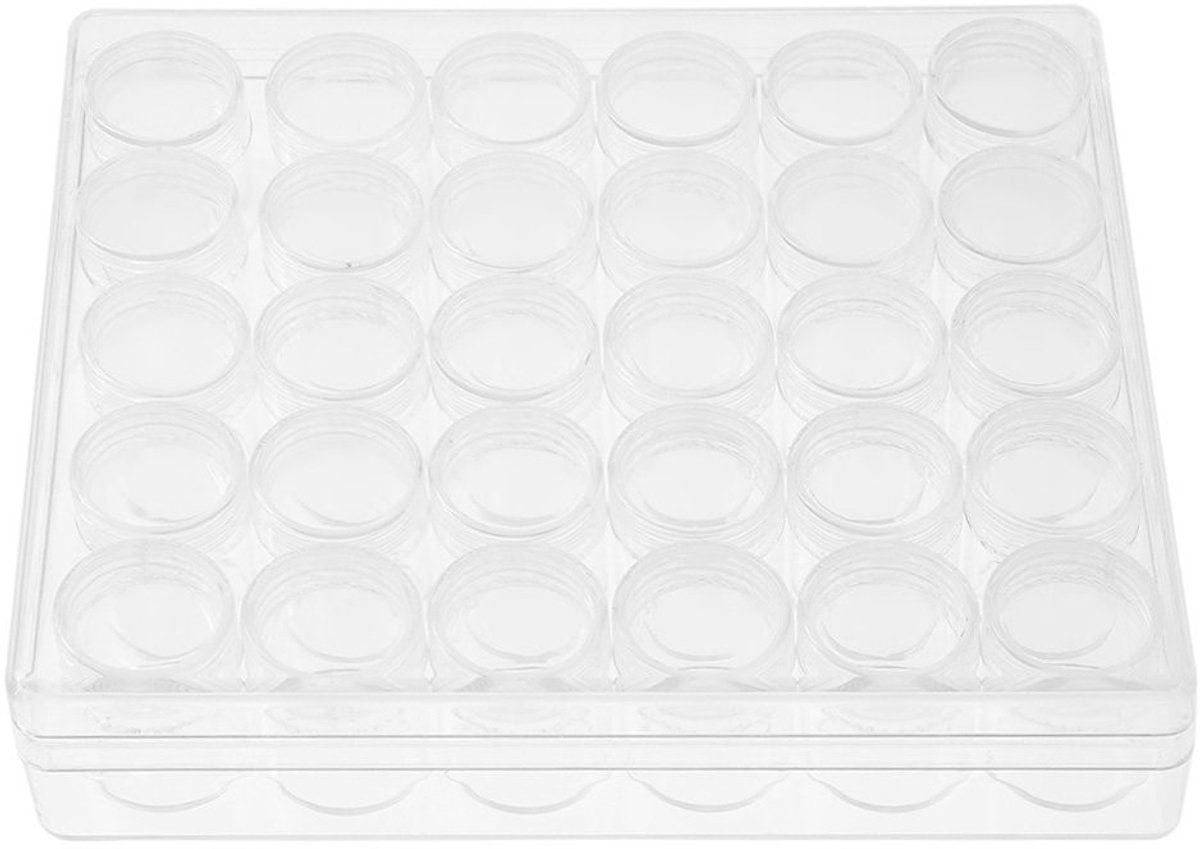 Dailygoods- Opslagbakjes 30 Stuks - Doorzichtige Plastic Potjes - Kleine Bakjes met Deksels - Ideaal voor Sieraden - Ruimtebesparend - Draagbaar - Opslagpotjes