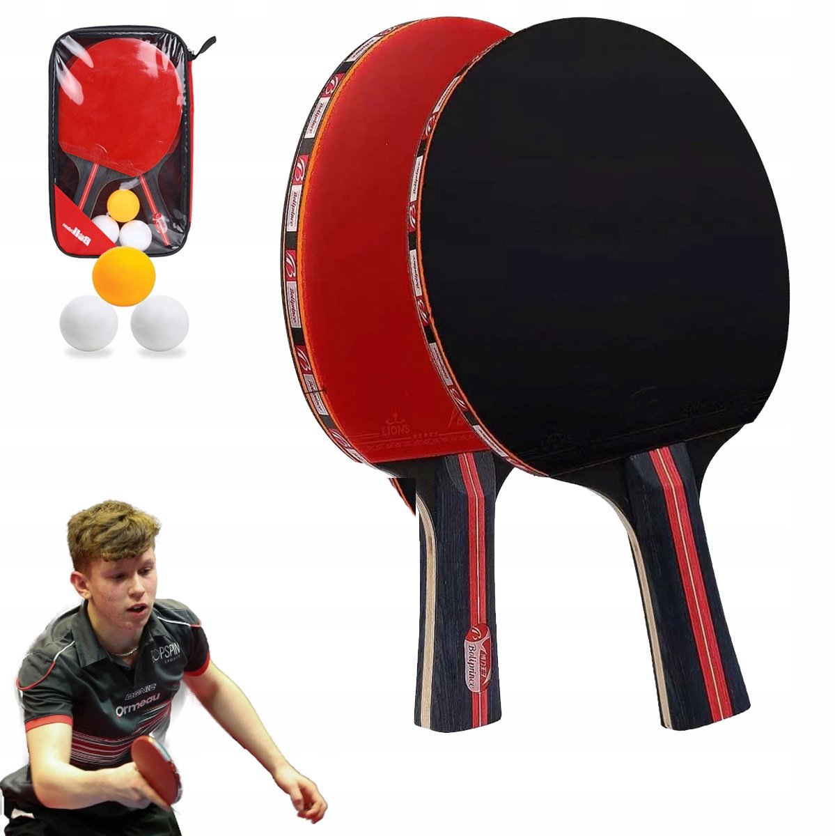Professionele Tafeltennis Rackets Set met Ballen en Hoes