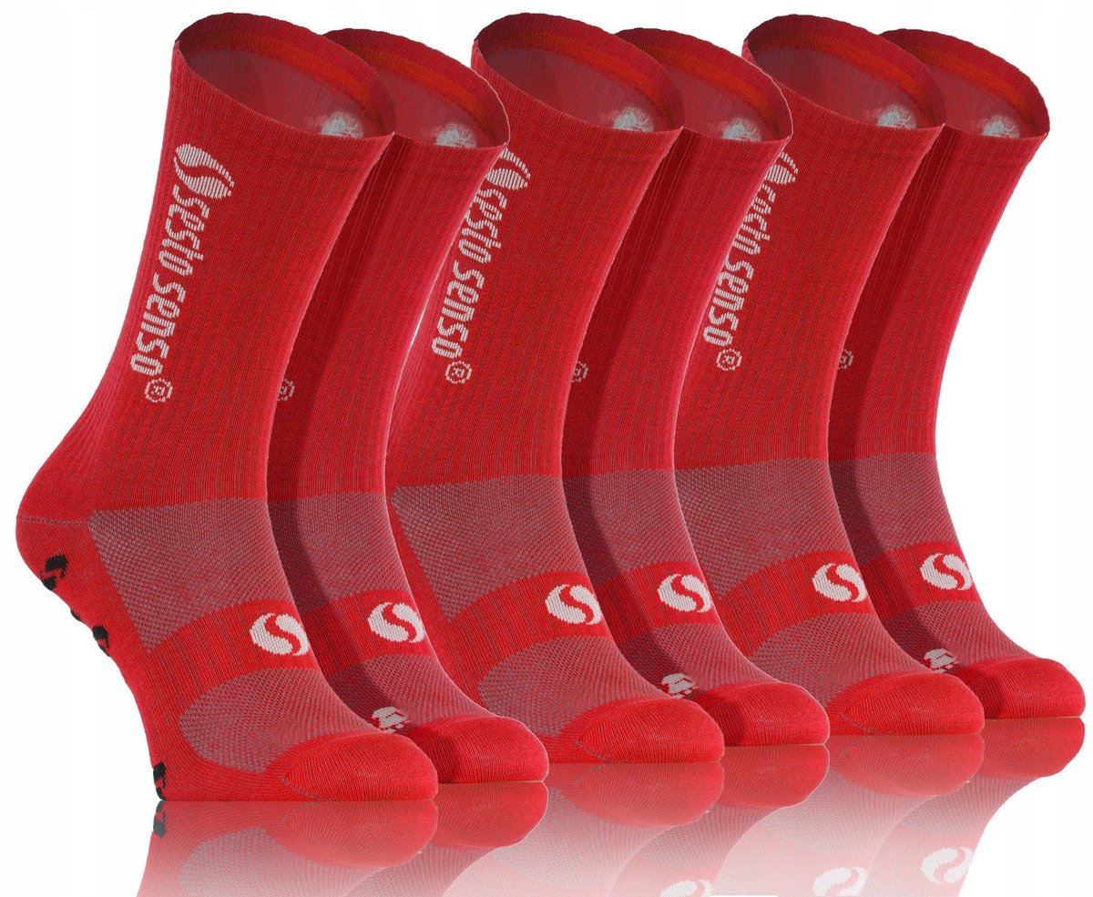 Sesto Senso Sport Sokken Voetbal Training Rood Maat 39-42 (3-Pack)