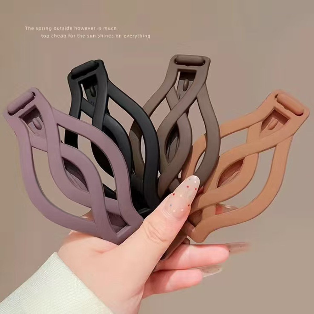 Platte haarclips, Franse ronde clips in vintage stijl, antislip, geschikt voor dik en dun haar, voor dames en meisjes, 4 stuks