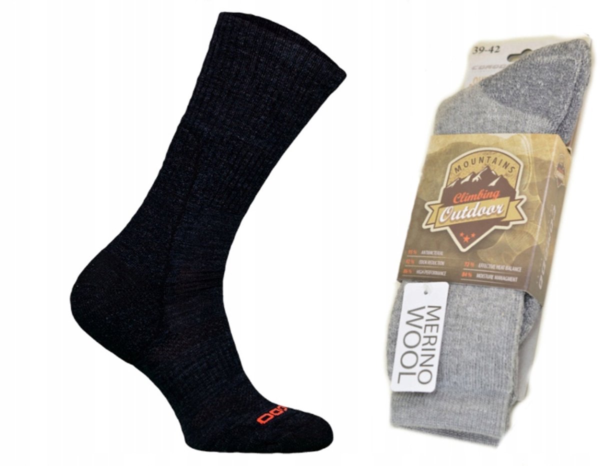 Comodo TR12 Merino Wol Dames/Heren Wandelsokken 39-42 Zwart