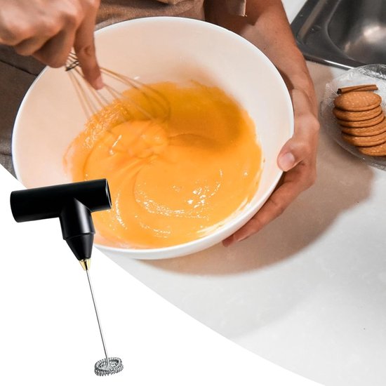Handmixer - Keukenapparaat - Bakken en schuim maken - Draadloos en verwijderbare batterij - 23 cm - Zwart — afbeelding 2