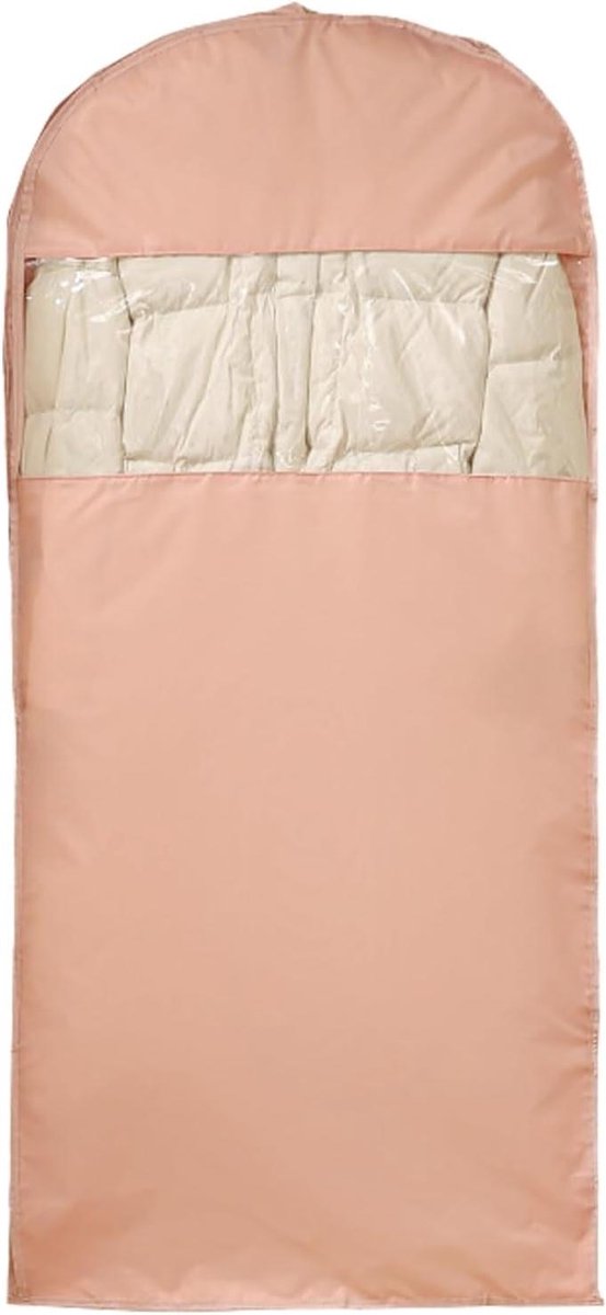 Samendrukbare Kledinghoes - Hangende Kledingzak - Kleding Opbergen - Transparant Venster - 60 x 130 CM - Roze