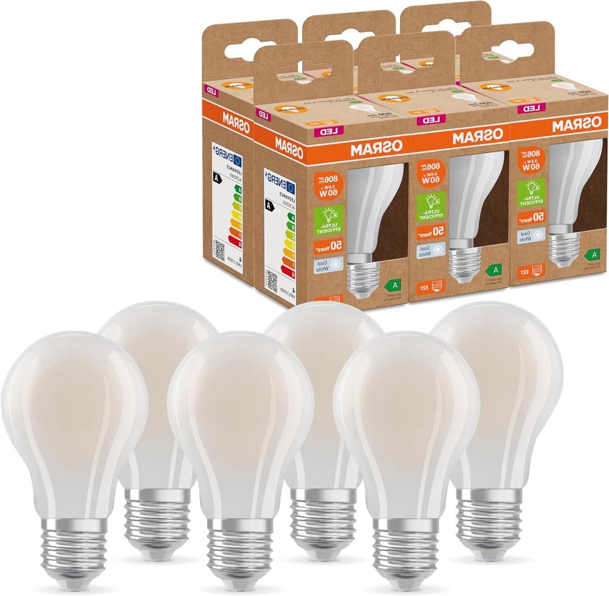 Ledlamp E27 Fitting - Energiezuinig Licht - Algemene Verlichting - Innovatieve Filament Technologie - 60 Watt Vervanging - Wit