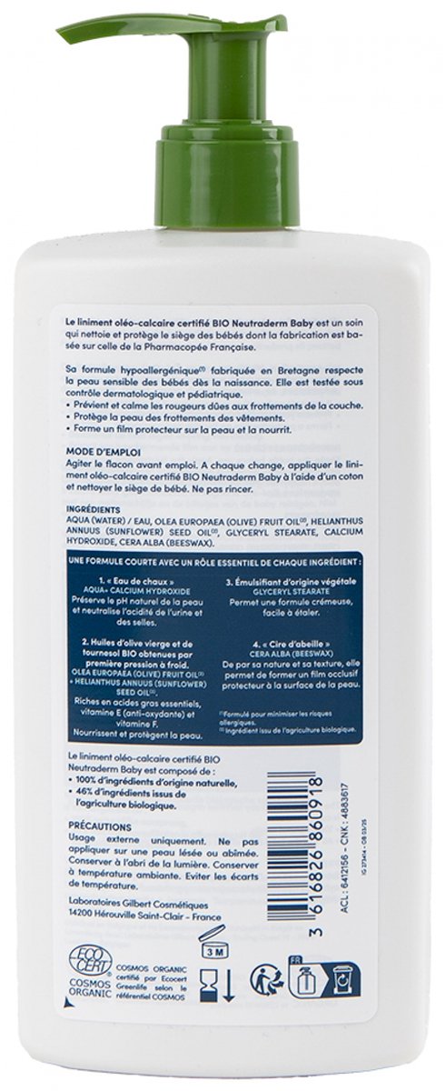 Neutraderm Baby Liniment Oleo-Calcaire Pompflacon Bio 480 ml — afbeelding 3