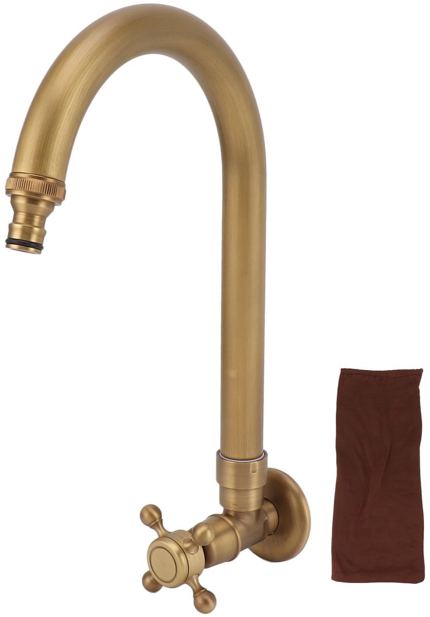 Dailygoods- Buitenkraan Antieke Look - Vorstbestendig - 360 Graden Rotatie - Koudwaterkraan - Tuin/Keuken - Koper Materiaal - Tuinkraan