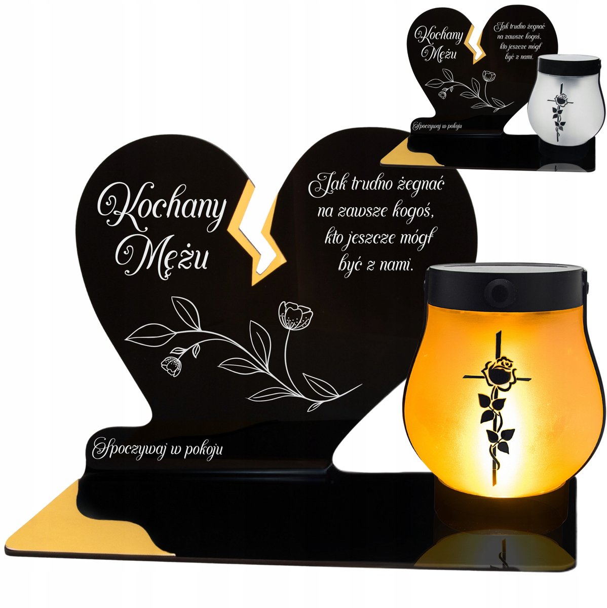 Zonnegraflicht Hart met LED Vlam - Elegant Reminder