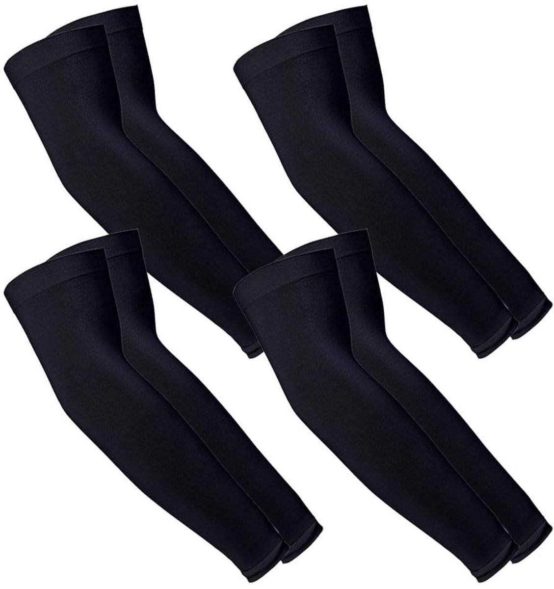 Dailygoods- Armwarmers UPF 50+ - 4 Paar - Bescherming tegen UV-straling - Bescherming tegen kou - Voor sport zoals basketbal/voetbal - Lichtgewicht materiaal - Zonnebescherming