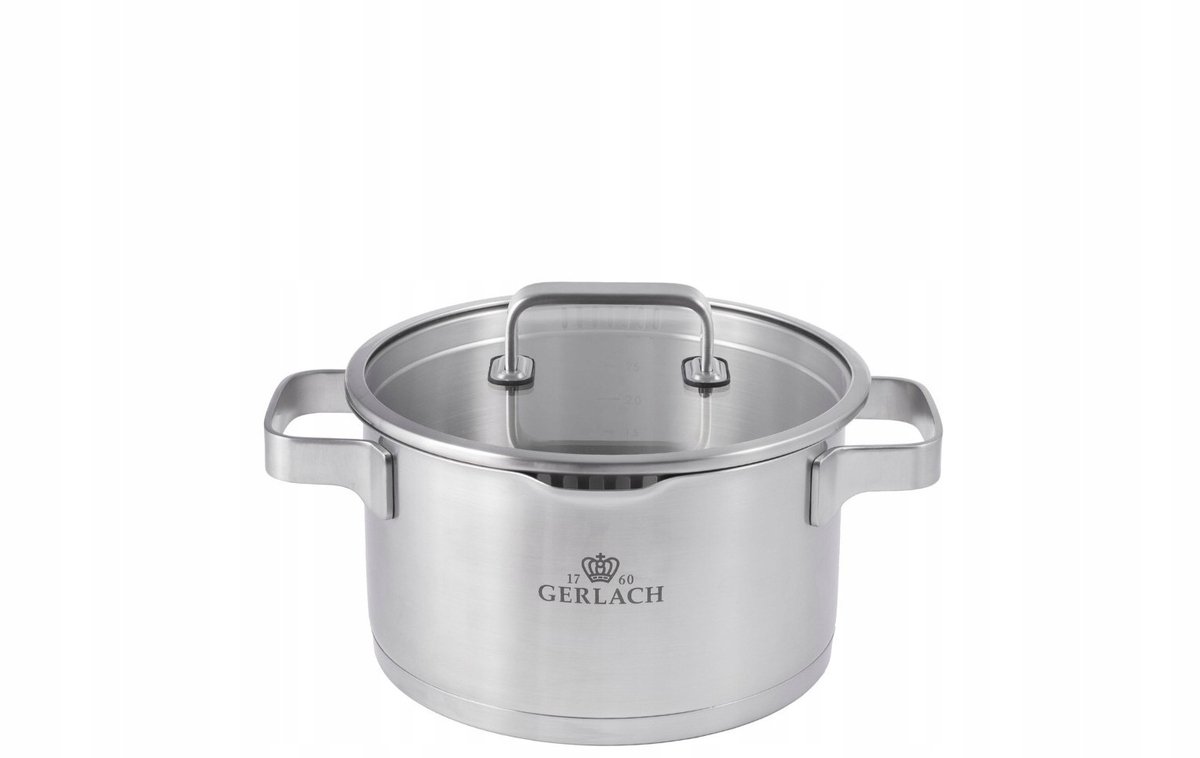 Gerlach PRESTIGE Plus Pan met Deksel 20 cm - 3L - RVS
