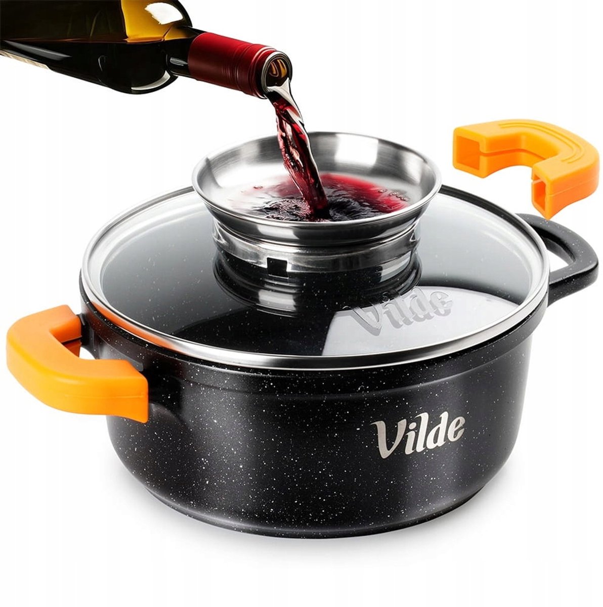 Vilde Terruna Aroma Granieten Pan met Deksel - 16cm, 1,2L