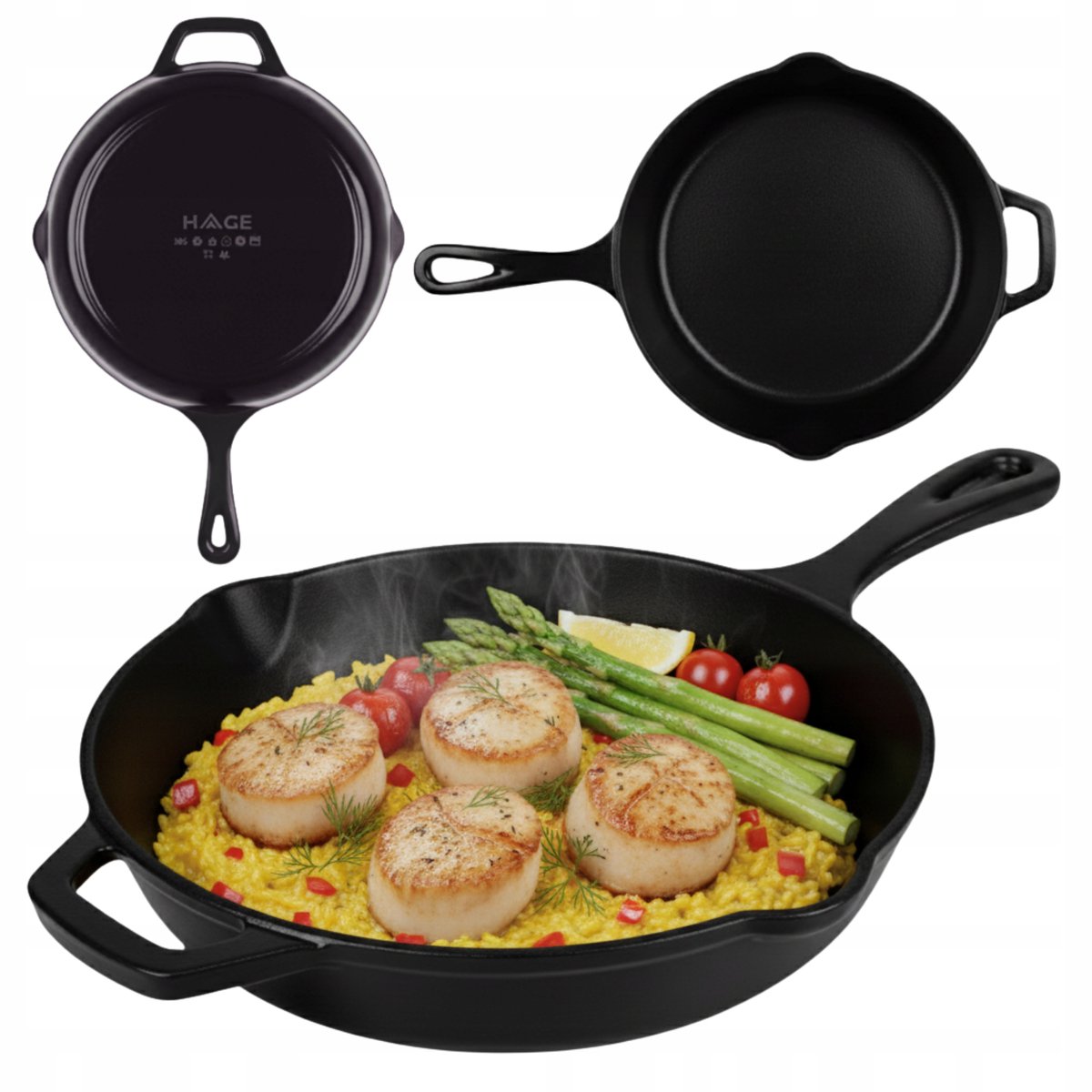 Gietijzeren Pan met Emaille Coating - 26 cm - Geschikt voor Inductie