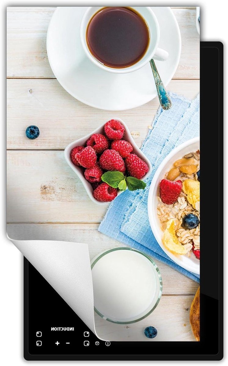 Kookplaat Afdekplaat - Werkblad Beschermer - Keuken Decoratie - Anti Slip Vinyl - 30x52 cm - Hout