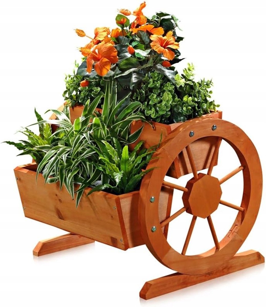 Houten Bloembak Decoratie - Rustieke Tuin & Balkon - 2 st