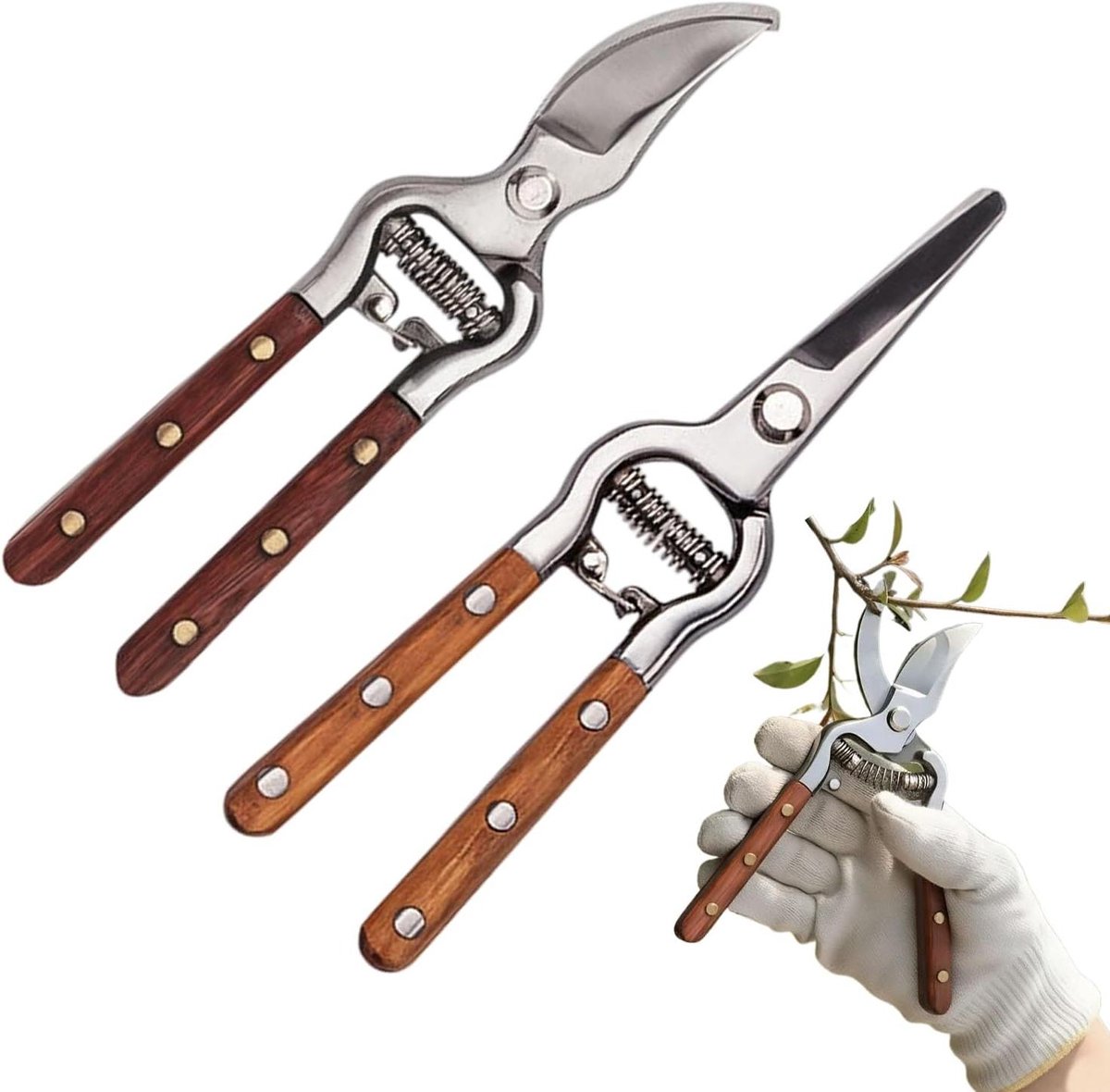 Handmatige Snoeischaar - Tuinschaar Set - Planten Snoeien - Roestvrij Staal - 2 Stuks - Uniek
