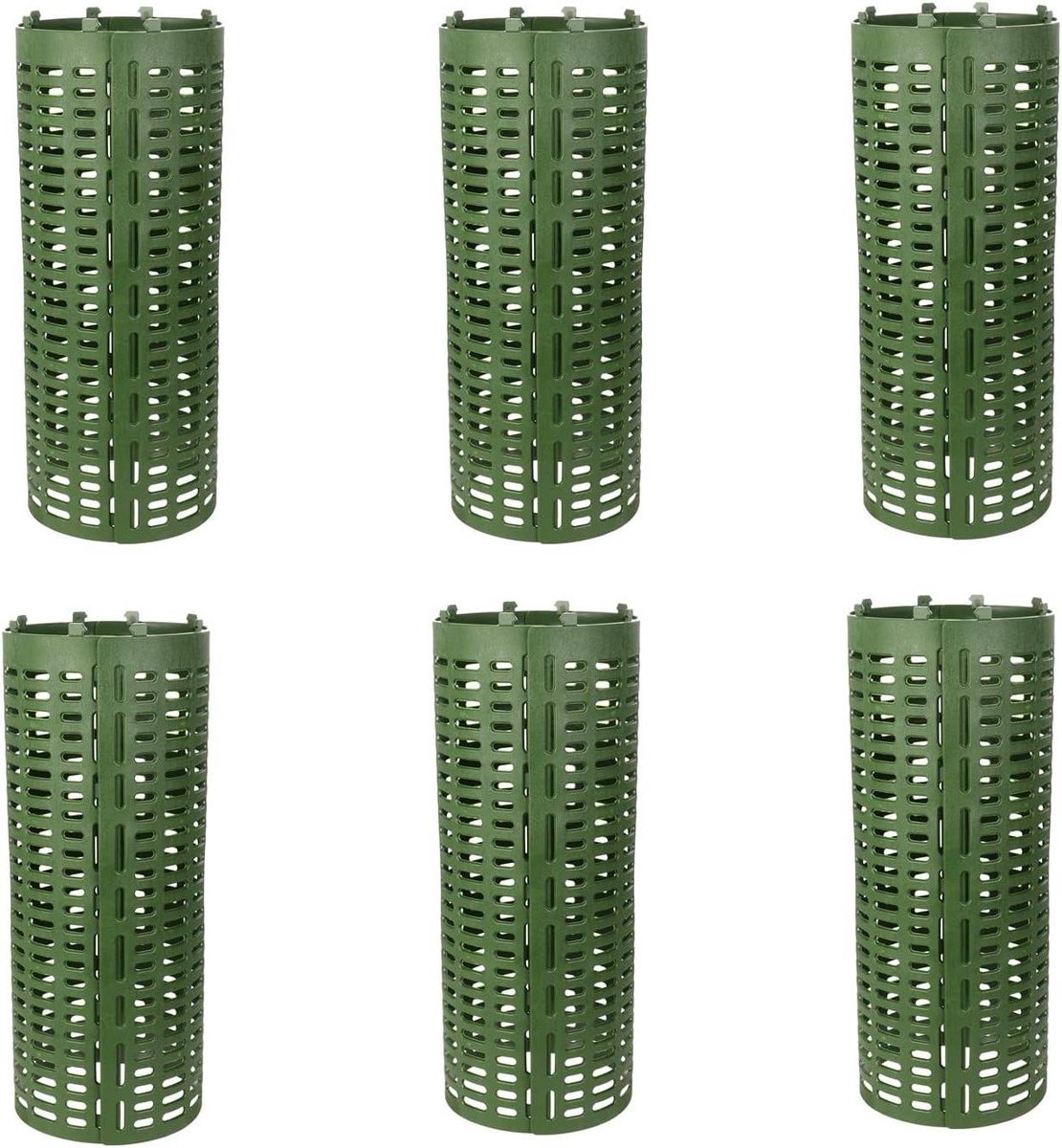 Boomstam Beschermers - Boom Kofferbak Protector - Bescherm Jonge Bomen - Stapelbaar Ontwerp - 6 Stuks - Groen