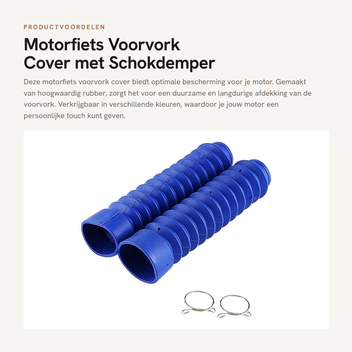 Dailygoods- Voorvork Cover - Schokdemper Cover - 2 Stuks - Kunststof - 205x42mm - Duurzaam Rubber - Geschikt voor Motorfietsen - Vorkafdekking