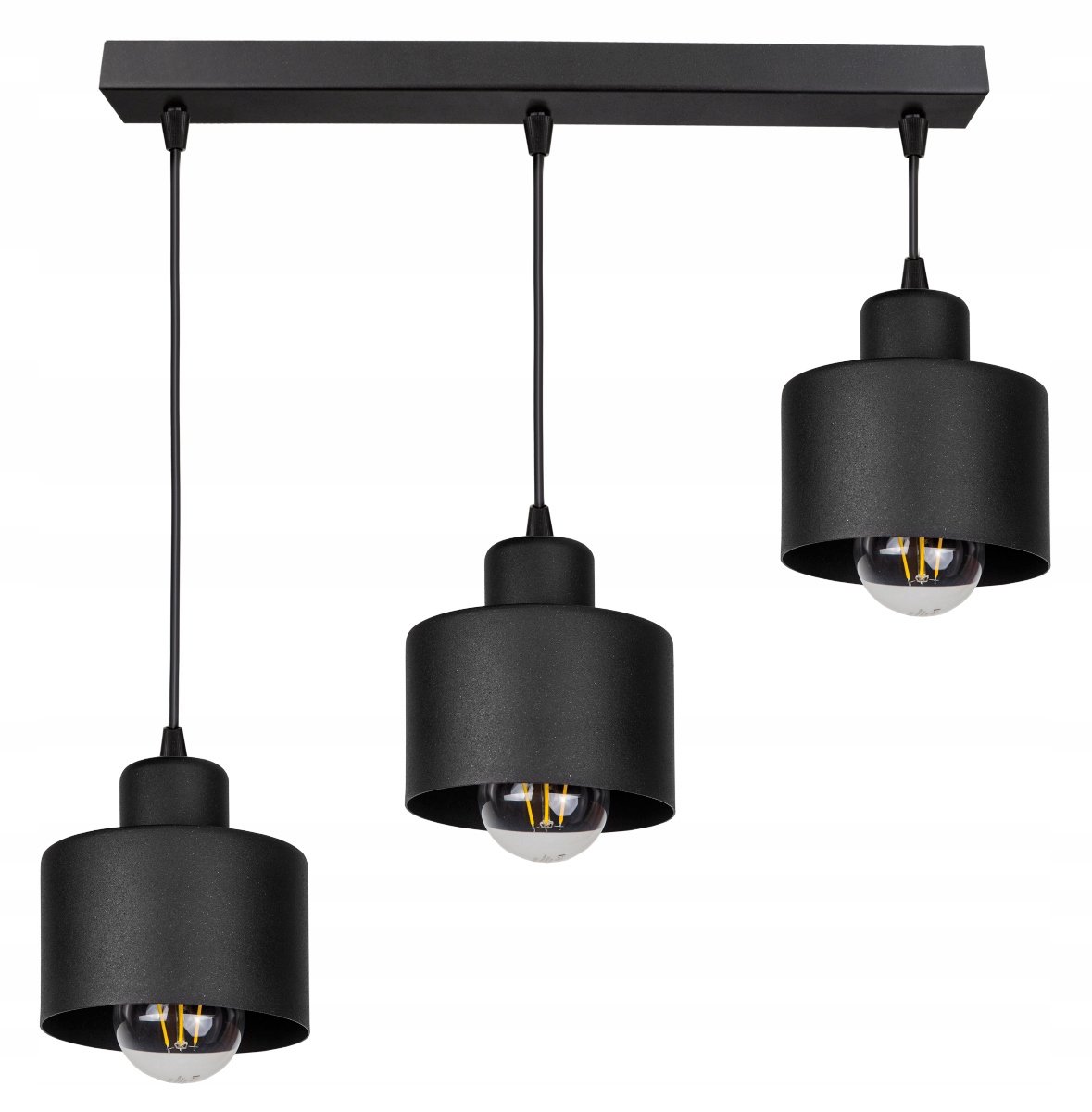 Loft Plafond Lamp Edison Zwart 3xE27 - Stijlvolle Verlichting