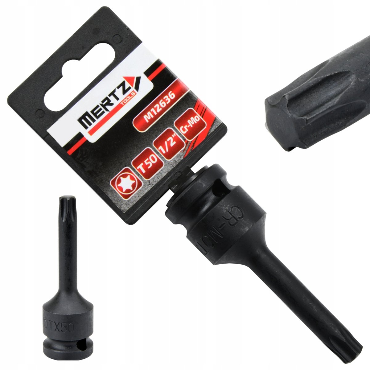 Mertz TORX slagmoerdoppen T50 78mm 1/2" Cr-Mo