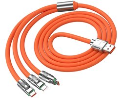 Oplaadkabel - Multi kabel - Meerdere apparaten - 3-in-1 ontwerp - 1.2 meter - Zwart