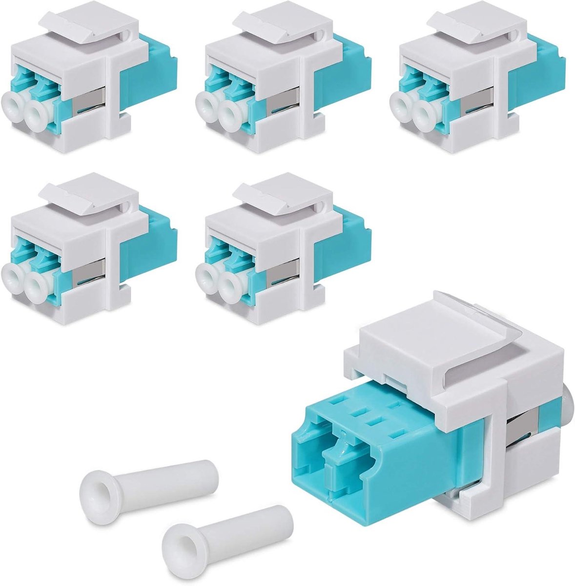 LC Connectoren Set - Glasvezel Koppelingen - Patchpaneel Aansluiten - Multimode Compatibel - 6 Stuks - Wit