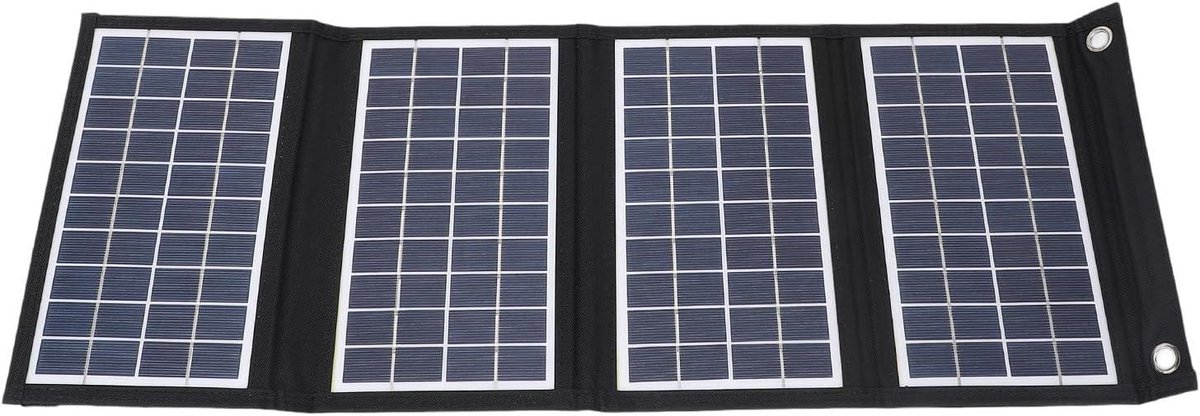 Opvouwbaar Zonnepaneel - Draagbare Zonnelader - Buiten Opladen - Dubbele USB-uitgangen - 30W - Zwart