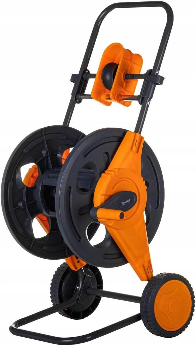 Slangwagen - Slanghaspel - Tuinonderhoud - Met slanggeleider - Tot 60m - Oranje