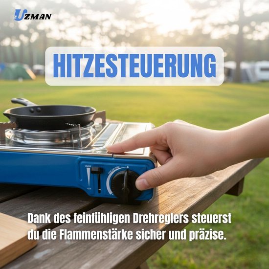 Gaskooktoestel met 1 vlam - Mobiel gasfornuis - Kamperen en outdoor - Inclusief transportkoffer — afbeelding 4