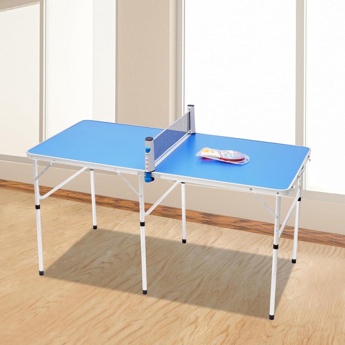 Mini Tafeltennistafel - Ping Pong Tafel - Binnen en Buiten - Inclusief Net en Accessoires - 152 x 76 cm