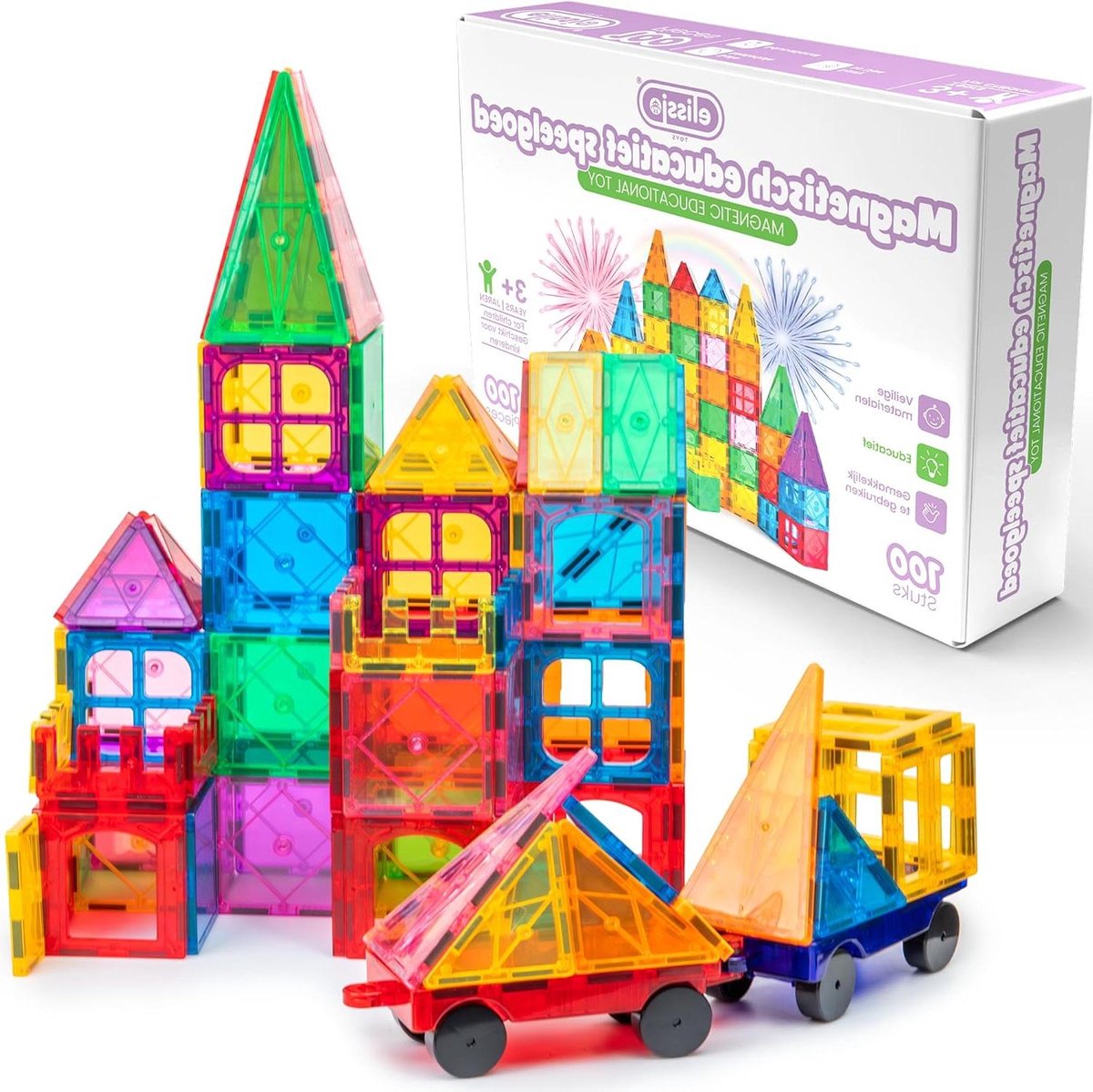Magnetische Tegels - Bouwstenen - Creatief Spelen - STEM & Montessori - 100 Stuks - Kleurrijk