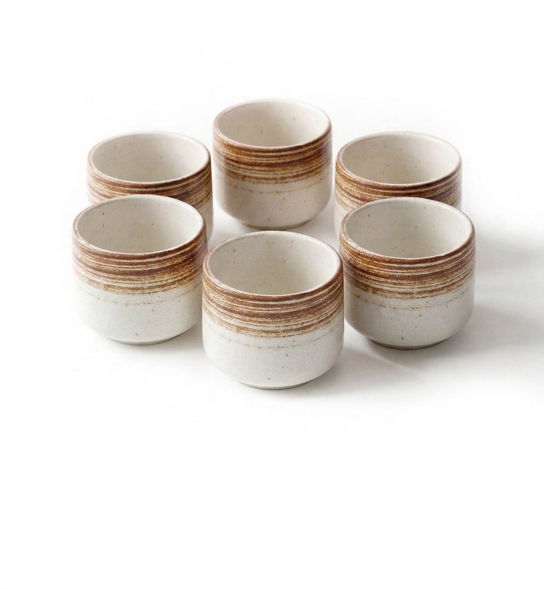 Proefer 6x Keramieken Koffiekopjes – Bruin - 200ml - Steengoed Theekopjes Set – Rustiek Ontwerp – Geglazuurde Afwerking – Vaatwasser- & Magnetronbestendig – Koffie en Thee Kopjes