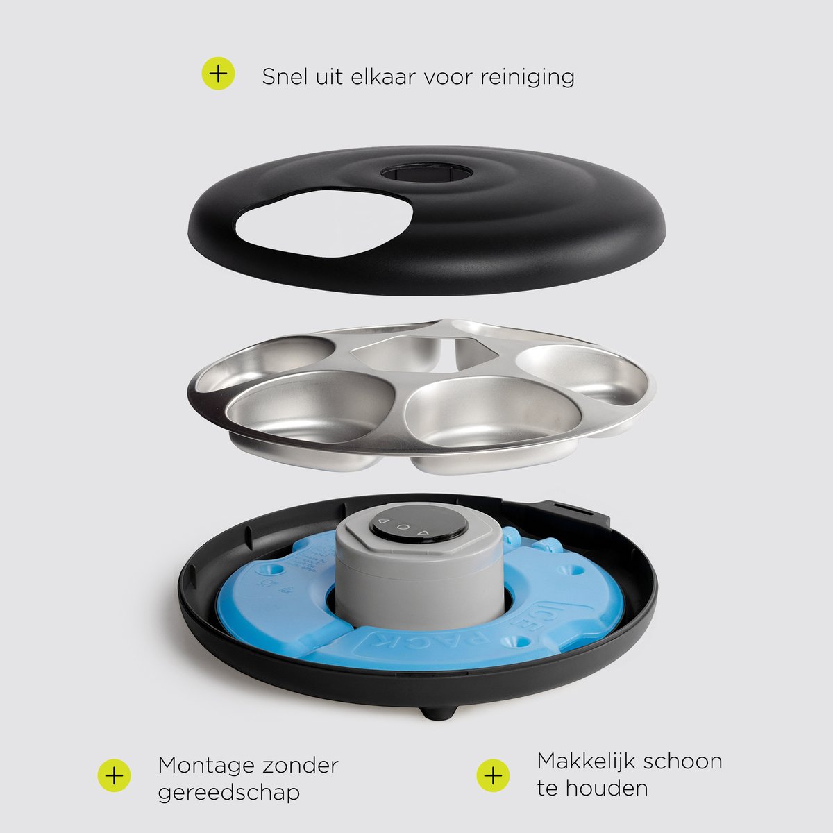 Peluvio Nube Nattevoerautomaat voor Katten – Slimme Voerdispenser met Koelsysteem – 6x150 ml Porties – Anti-Jam Technologie – 4000 mAh Noodaccu – App & Handmatige Bediening – Roestvrijstalen Tray – USB-C – Child Lock – Voor Katten en Kleine Honden thumbnail 5