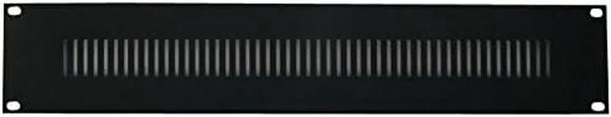 Geventileerd Rack Paneel - Blindplaat Ventilatie - Serverruimte Organiseren - Geperforeerde Ventilatiesleuven - 2U - Zwart