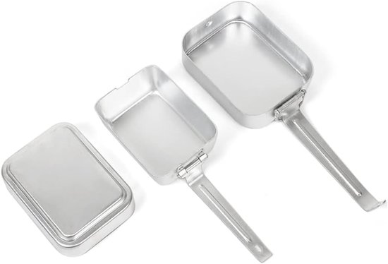 Kampeer Kookgerei Set - Outdoor Mess Tin - Buiten Koken - Opvouwbare Handgrepen - 18.5 x 13.7 x 8 cm — afbeelding 5