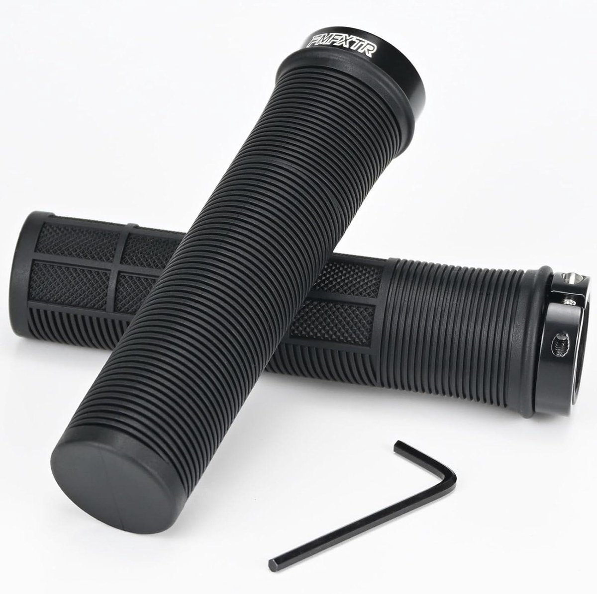 Fietsstuurgrepen - Handvatten fiets - Comfortabel fietsen - Geruit antislip design - 136 mm lengte - Zwart