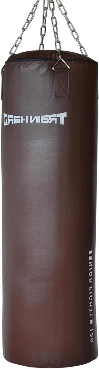 Bokszak Gevuld - Zandzak Punching Bag - Boksen Trainen - Glad Vinyl Kunstleer - 100/120 cm - Bruin