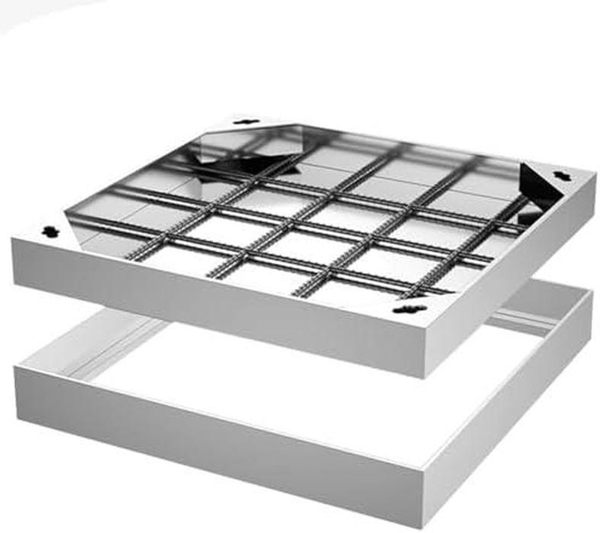 Inbouw Putafdekking - Roestvrijstaal Deksel - Oprit Afdekken - Naadloze Integratie - 400x400mm - Zilver