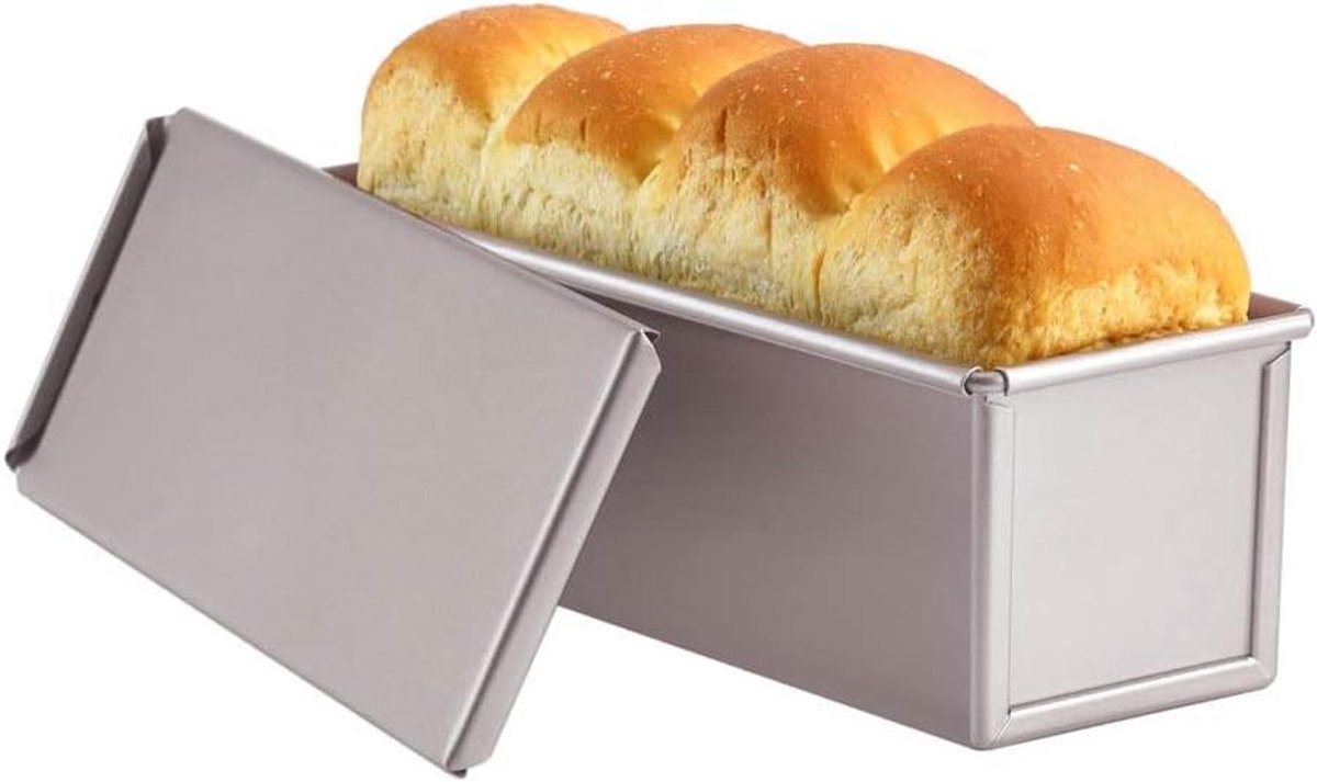 Mini Broodpan - Toast Doos - Brood Bakken - Antiaanbaklaag - 2.8" x 8.1" x 2.8" - Champagne Goud