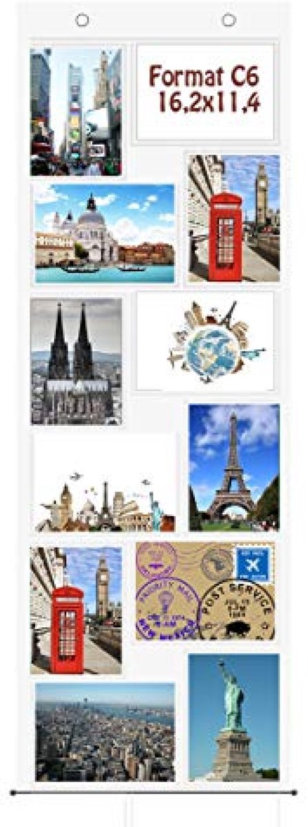 PromoHome 2 x fotogordijn voor 12 foto's C6 fotowand beeldgalerij transparant