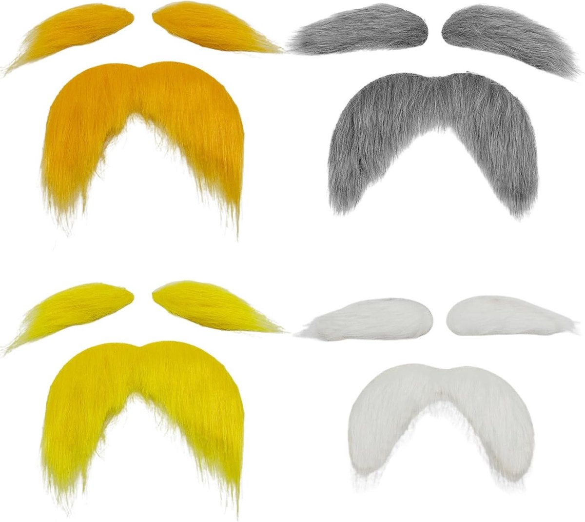 Set van 4 Zelfklevende Kunstmatige Snorren voor Volwassenen - Perfect voor Kostuums, Cosplay en Feestjes tijdens Kerst en Halloween