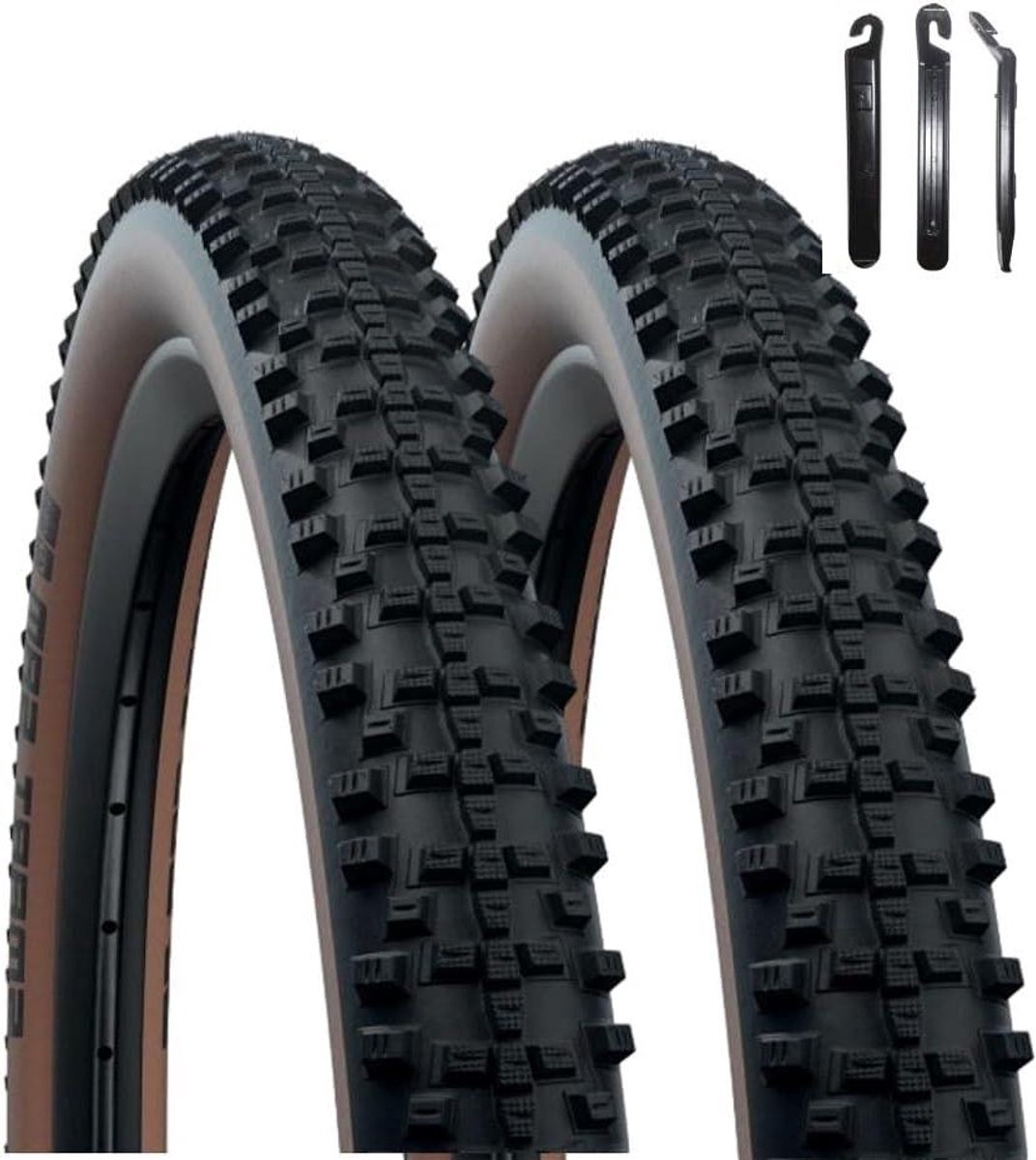 Fietsbanden Set - Vouwbanden Mountainbike - Allround Gebruik - Dubbele Dichtheid - 27.5 x 2.60 inch - Zwart Brons